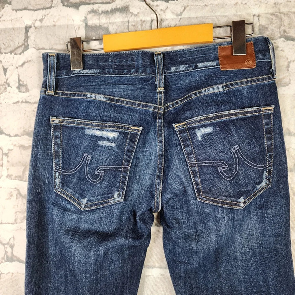 AG Adriano Goldschmied Ex Boyfriend Slim Slouchy Crop Jeans Distressed Size 25R - Picture 11 of 16